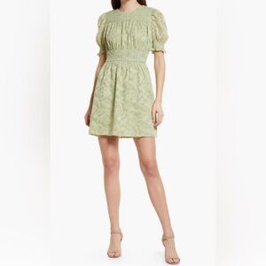 Adelyn Rae Jules Smocked Burnout Chiffon Minidress